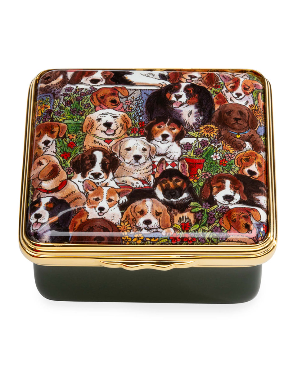 Dogs Leave Paw Prints Enamel Box